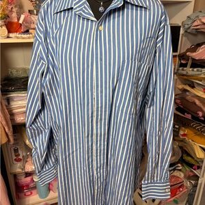 Tommy Hilfiger Blue and White Striped Casual Shirt